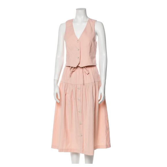 St Roche Corduroy Midi Skirt Set Pink - Picture 3 of 5